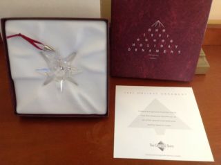 Swarovski 1991 crystal Snowflake Ornament Christmas And Box Rare/Mint 2