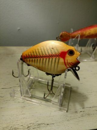 VINTAGE HEDDON LURES.  SPIN DIVER.  PUNKINSEED.  WEEDLESS WIDOW FISHING LURES 6