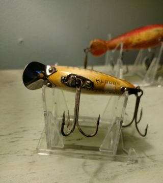 VINTAGE HEDDON LURES.  SPIN DIVER.  PUNKINSEED.  WEEDLESS WIDOW FISHING LURES 8