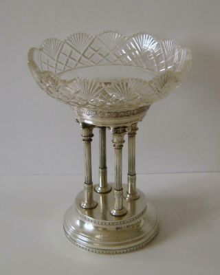 A Fine Quality Solid Silver & Cut Glass Table Comport Silver Weight 305 Grams