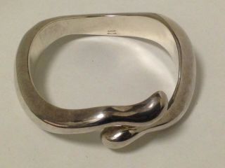 Vintage Modernist Sterling Silver Bangle Cuff Bracelet
