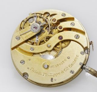 42mm Antique Patek Philippe pocket watch movement with signed dial 2