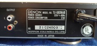 Denon model TU - 680NAM tuner vintage stereo component 6