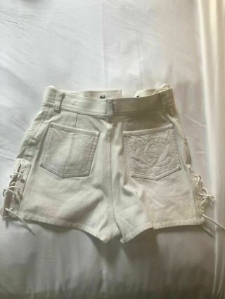 Vintage Chanel White Denim Mini Shorts