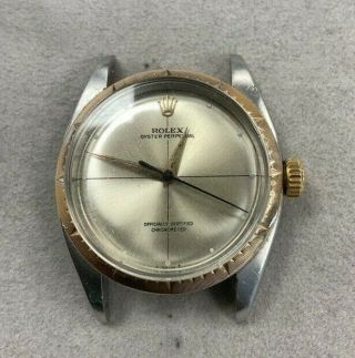 Rolex Oyster Perpetual Zephyr Ss/rg Auto 34mm Ladies Watch 6532 As - Is