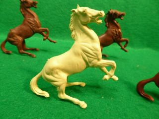 Four Vintage Marx Rearing Horses Ben - Hur Fort Apache Playset 2