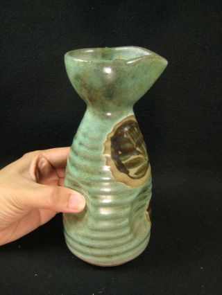 Vintage Japanese Ceramic Hand Painted Small Vase/ Sake Bottle Tokkuri