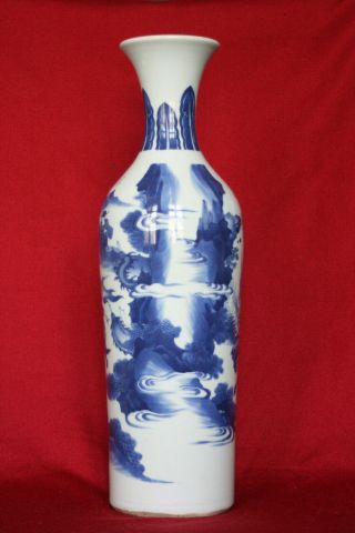 Large Blue and White Vase - Finely Painted - Incised Pattern - ca.  45 cm 3