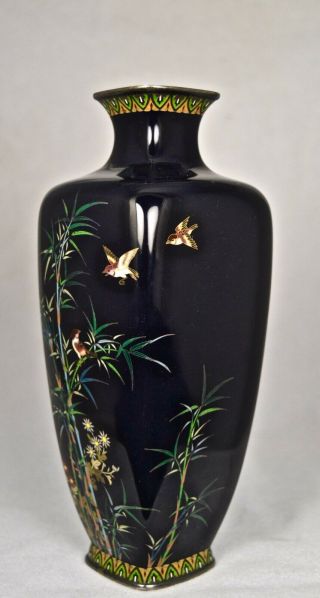 Fine Gold & Silver Wire Japanese Meiji Cloisonne Vase Ala Hayashi Kodenji