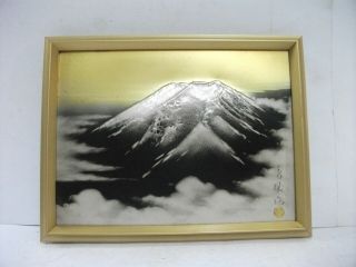 Pure Gold,  Pure Silver,  Metal Engraving Product.  Mt.  Fuji.  Syuuhou 