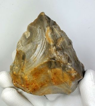 Neanderthal - Dual Pointed Trihedral Hand Axe Made On A Flint Core C60k