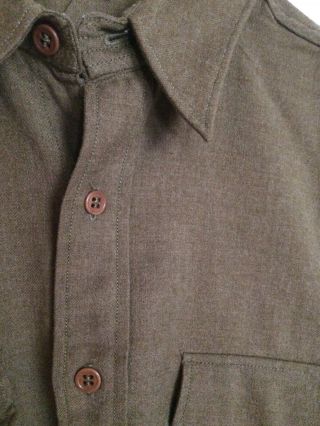 WW2 US Men ' s Wool Uniform Dress Shirt size 15 - 32 1942 2