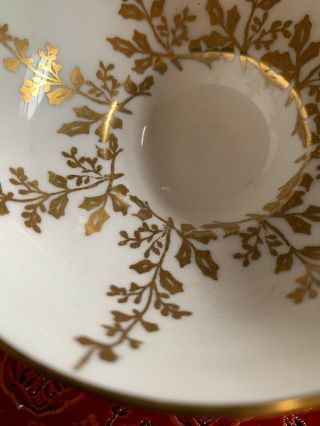 Aynsley tea cup red and gold gilt etched encrusted teacup footed Cup Only 4