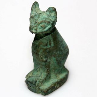 Museum Quality Egyptian Bronze Cat Statue Circa 700 - 1000 Ad