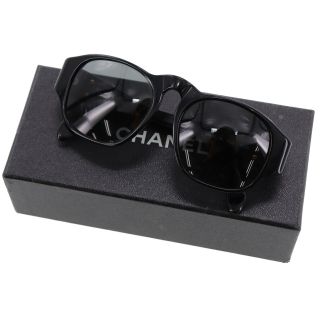 Chanel Cc Logos Sunglasses Eye Wear Black Plastic Italy Vintage Authentic W223 M