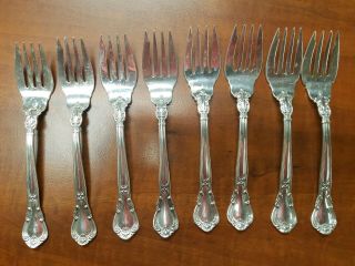 8 Gorham Chantilly Sterling Silver Salad Forks Flatware 6.  5 " No Mono