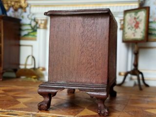 Antique Vintage Dollhouse Miniature Artisan Chest Drawers Carved Claw foot 1:12 6