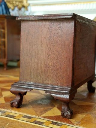 Antique Vintage Dollhouse Miniature Artisan Chest Drawers Carved Claw foot 1:12 7