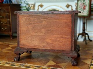 Antique Vintage Dollhouse Miniature Artisan Chest Drawers Carved Claw foot 1:12 8