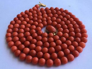 Antique Old Natural Red Coral Necklace 18k Clasp Other Amber Turquoise