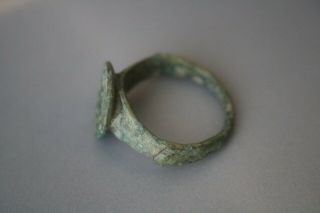 Ancient Interesting Roman Bronze Ring Bull 1st - 4th century AD 2