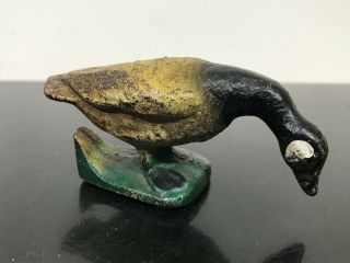 Antique Decorative Art Miniature Geese Bird Goose Duck Cast Iron Figurine