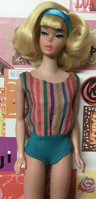 (RESERVED) Yes it ' s Vintage American Girl Blonde Side Part Barbie Doll byApril 6