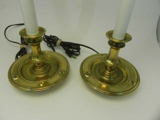 Vintage Stiffel Brass Candlestick Banquet Buffet Lamps 3