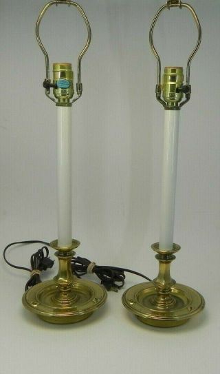 Vintage Stiffel Brass Candlestick Banquet Buffet Lamps 5