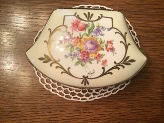 ANTIQUE FRENCH HAND PAINTED & SIGNED LARGE PORCELAIN JEWELRY BOX JEWELRY CASKET 2