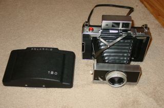 Vintage Polaroid 180 Land Film Camera W Tomioka 1:4.  5 F=114 Mm Lens