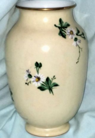 Baccarat Vase Rare Signed Opaline Floral Design 8 " Pristine Vintage Hand Painted