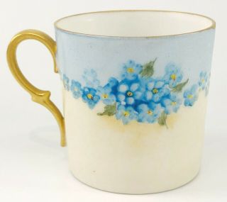 Antique R&s Germany Hand Painted Porcelain Demitasse Espresso Cup Blue Flowers