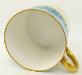 Antique R&S Germany Hand Painted Porcelain Demitasse Espresso Cup Blue Flowers 5
