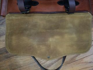 RARE FILSON 2013 Horween Leather Tote Cognac Mens Bag Tin Cloth Vintage 12
