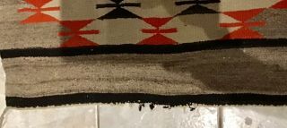 EXCEPTIONAL ANTIQUE LARGE 36” By 71” HANDWOVEN 4 COLOR NAVAJO RUG UNUSUAL CORAL 6