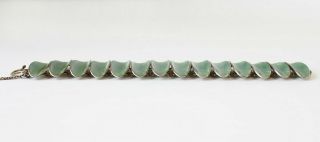 Willy Winnaess David Andersen Sterling Silver Green Enamel Bracelet Norway 925 2