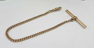 Antique Solid 9k Gold Albert Pocket Watch Chain 8.  4 G.