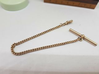 ANTIQUE SOLID 9K GOLD ALBERT POCKET WATCH CHAIN 8.  4 G. 5