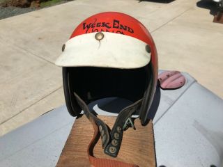 Vintage Bell Helmet - 1962 - Rare 4 Snap Chinstrap - Motorcycle,  Boat