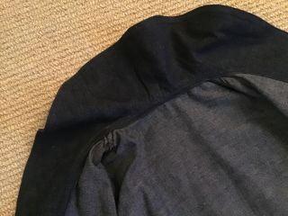 Vintage 1940s U.  S.  Navy blue denim jacket shawl collar (named) size 42 11