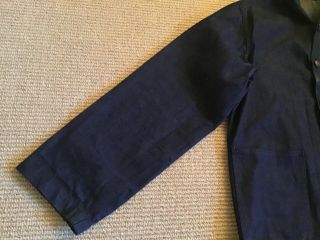 Vintage 1940s U.  S.  Navy blue denim jacket shawl collar (named) size 42 5