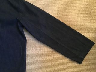 Vintage 1940s U.  S.  Navy blue denim jacket shawl collar (named) size 42 9