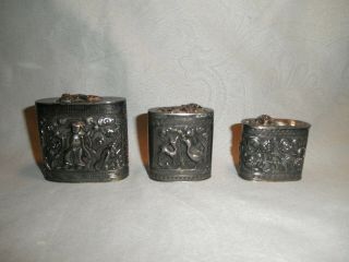 Antique Chinese Sterling Silver Export Opium Snuff Box Containers