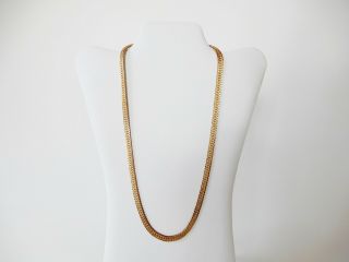 Vintage Heavy 14k Yellow Gold Filled Weaved Chain Necklace 23 " Long 37.  7 G 1960s