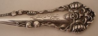 RARE ART NOUVEAU CLEONE PATTERN WATER LILLIES STERLING JELLY SPOON C.  1905 2