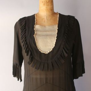 1920s Dress Fringed Black Silk Carwash Flapper Fringe Vintage 20s Deco Dress 4