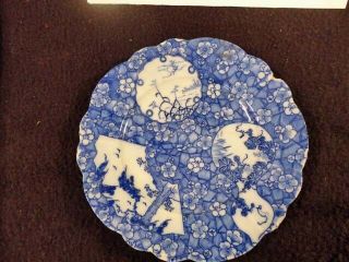 Antique Cobalt Blue White Small Plate One Family Owned