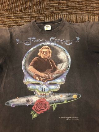 Vintage Jerry Garcia t Shirt XL Steal Your Face Grateful Dead 1995 Rock Band 4