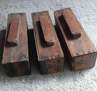 Set Of 3 Antique Wooden Kraft American Processed Cheese Boxes Made Into Drawers